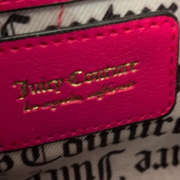 Nwt Juicy Couture Hot Pink Shoulder Bag with Gold Chain - Picture 11 of 16